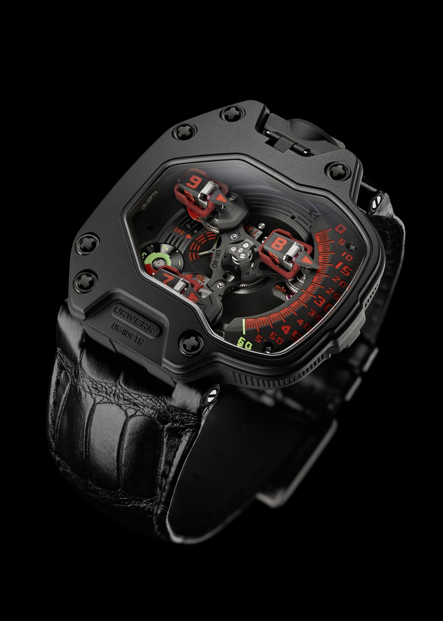 Replica Urwerk UR-110 PTH Black DLC Titanium and Black Platinum Watch